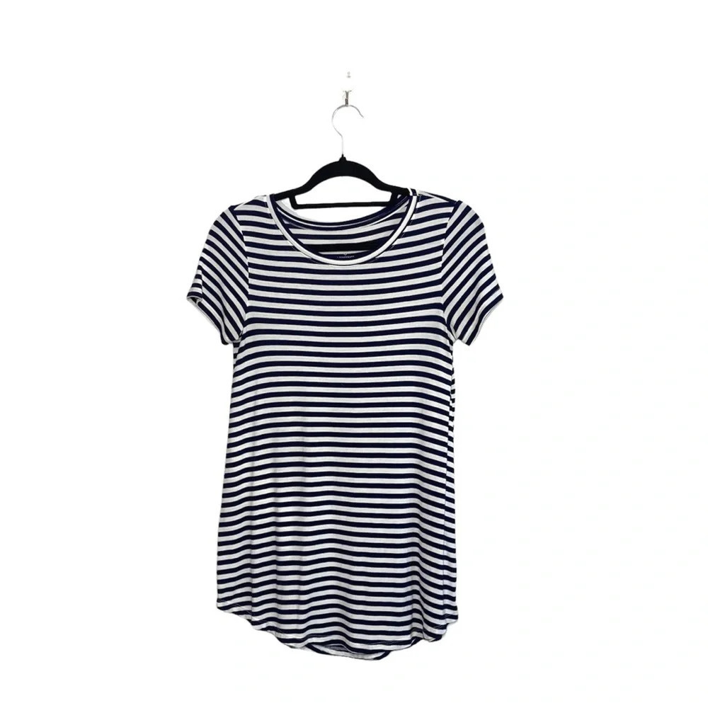 aerie Just Add Leggings Navy Blue & White Striped Tunic Top Xsmall Women’s
